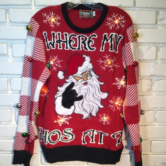Ugly Christmas Sweater light-up fun unisex small - Picture 1 of 5